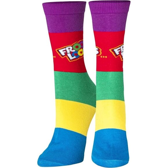 Kellogg's Cereal Fruit Loops Crew Socks Men's (6-12 Shoe Size) Purple, Red+Green - Picture 1 of 1